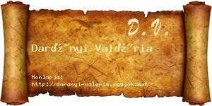 Darányi Valéria névjegykártya